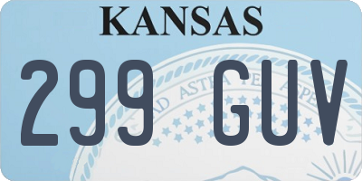 KS license plate 299GUV