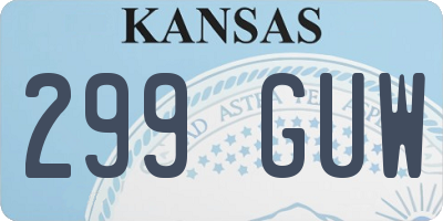 KS license plate 299GUW