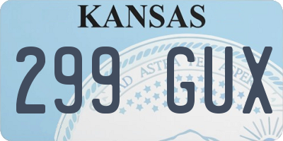 KS license plate 299GUX
