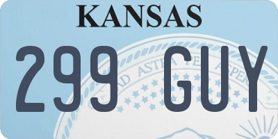 KS license plate 299GUY