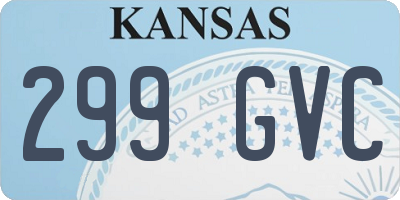 KS license plate 299GVC