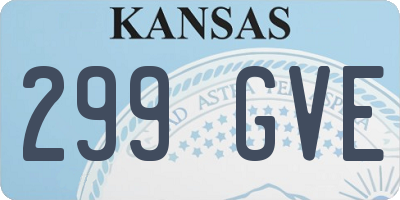 KS license plate 299GVE