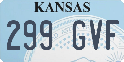 KS license plate 299GVF
