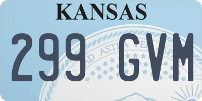 KS license plate 299GVM