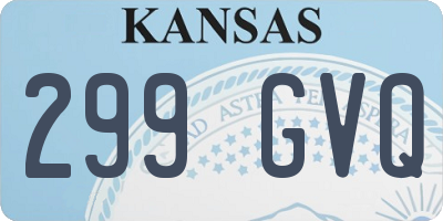 KS license plate 299GVQ