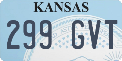 KS license plate 299GVT