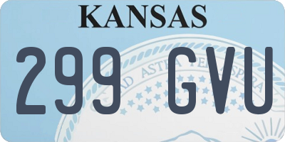 KS license plate 299GVU