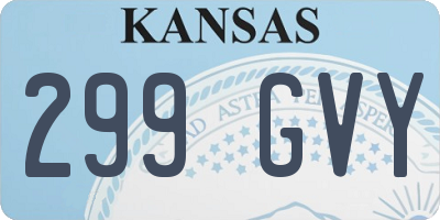 KS license plate 299GVY