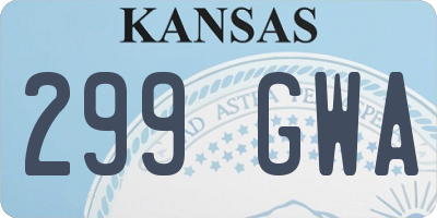 KS license plate 299GWA