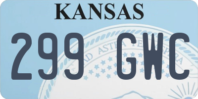 KS license plate 299GWC