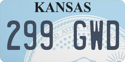 KS license plate 299GWD