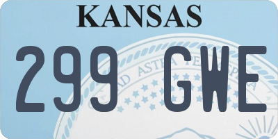 KS license plate 299GWE