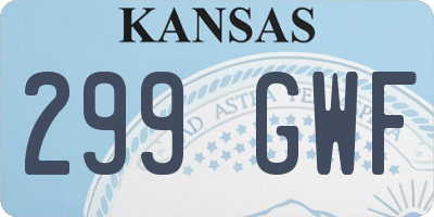 KS license plate 299GWF
