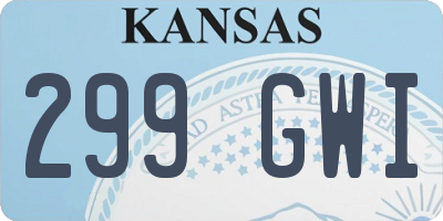 KS license plate 299GWI