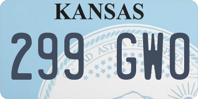 KS license plate 299GWO