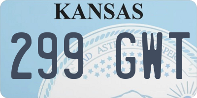 KS license plate 299GWT