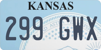 KS license plate 299GWX