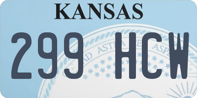 KS license plate 299HCW