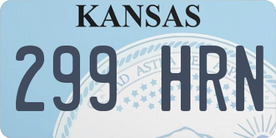 KS license plate 299HRN
