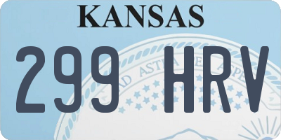 KS license plate 299HRV