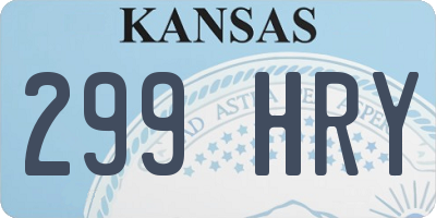 KS license plate 299HRY