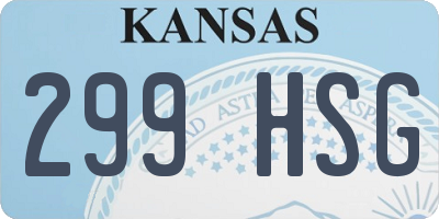 KS license plate 299HSG