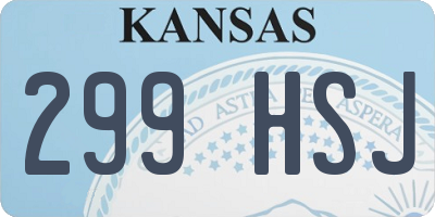 KS license plate 299HSJ