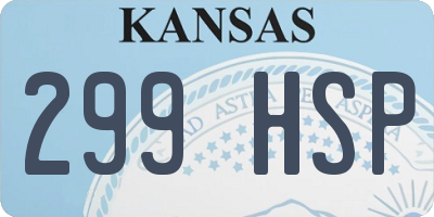 KS license plate 299HSP