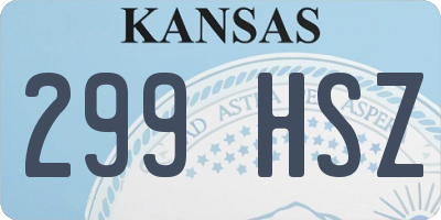 KS license plate 299HSZ