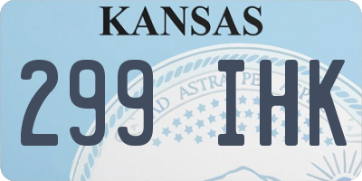 KS license plate 299IHK