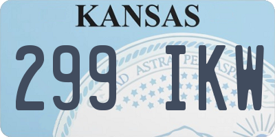 KS license plate 299IKW