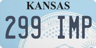 KS license plate 299IMP