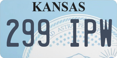 KS license plate 299IPW