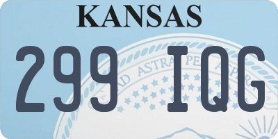 KS license plate 299IQG