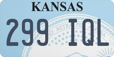 KS license plate 299IQL