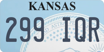KS license plate 299IQR