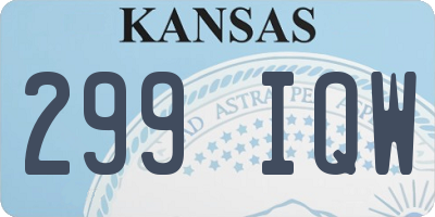 KS license plate 299IQW
