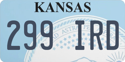 KS license plate 299IRD