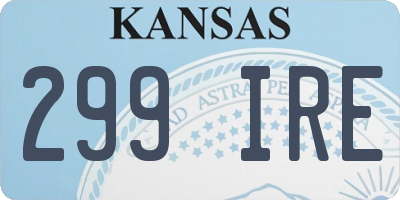 KS license plate 299IRE