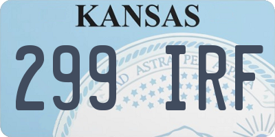 KS license plate 299IRF