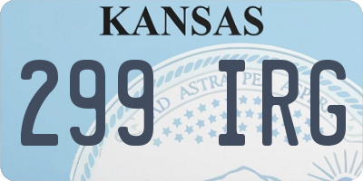 KS license plate 299IRG