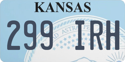 KS license plate 299IRH