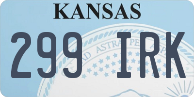 KS license plate 299IRK
