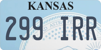 KS license plate 299IRR