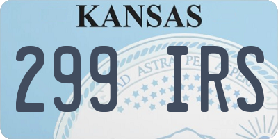 KS license plate 299IRS