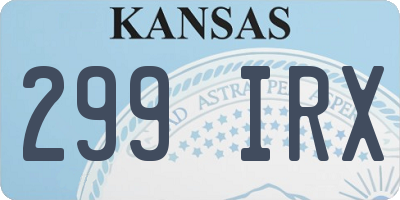 KS license plate 299IRX