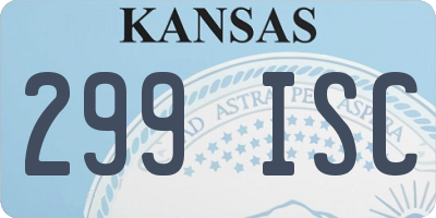 KS license plate 299ISC