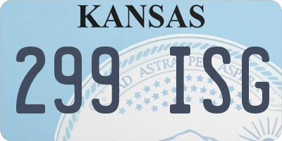 KS license plate 299ISG