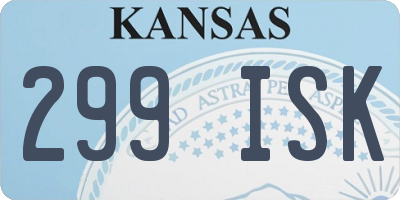 KS license plate 299ISK