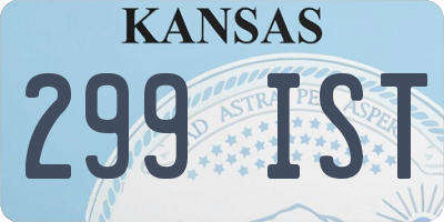 KS license plate 299IST